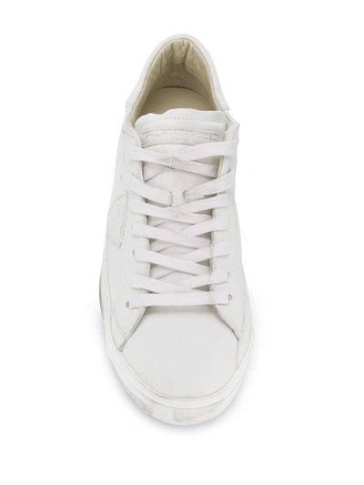 Shop Philippe Model Paris Prsx Distressed Sneakers In White