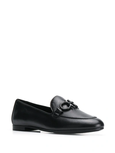 Shop Ferragamo Loafers With Buckle Detail In Black