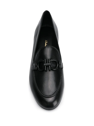 Shop Ferragamo Loafers With Buckle Detail In Black