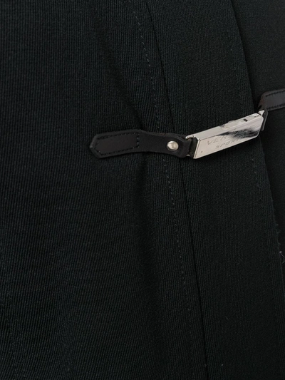 Pre-owned Versace Logo Plaque Strap Coat In Black