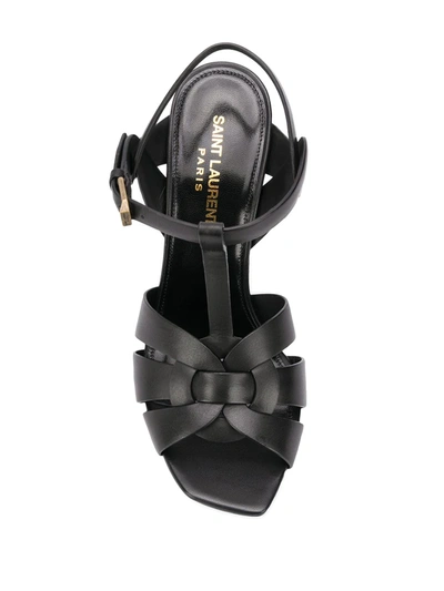 Shop Saint Laurent Tribute 110mm Sandals In Black
