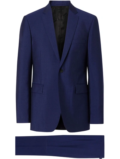 Shop Burberry Slim Fit Wool Mohair Suit In Blue