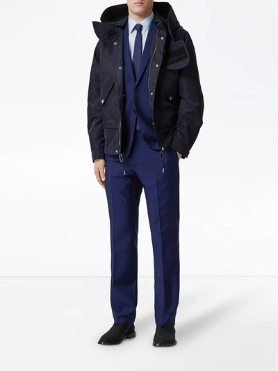 Shop Burberry Slim Fit Wool Mohair Suit In Blue