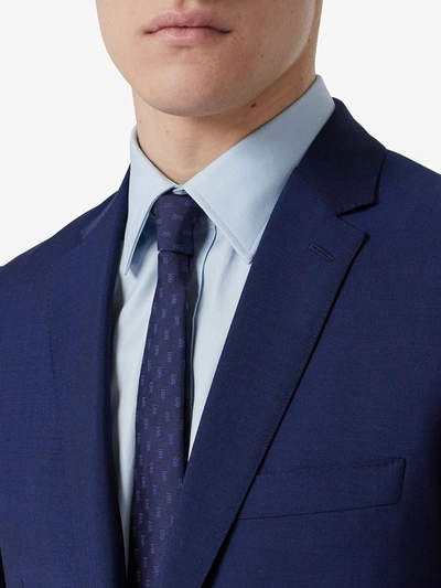 Shop Burberry Slim Fit Wool Mohair Suit In Blue