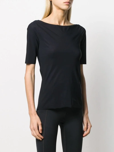 Shop Filippa K Slim Fit Boat Neck T-shirt In Black