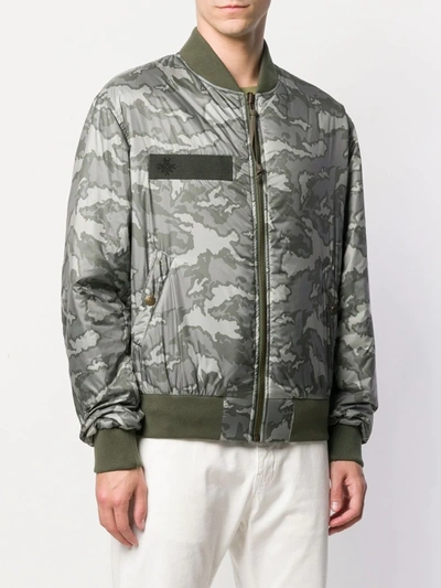 Shop Mr & Mrs Italy Padded Bomber Jacket In Green