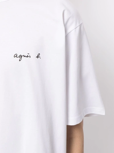 Shop Agnès B. Christof Logo Print T-shirt In White