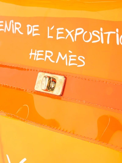 Pre-owned Hermes 1998  Vinyl Kelly Beach Bag In Orange