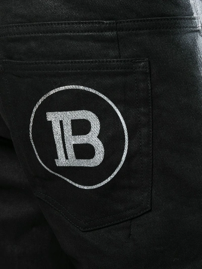 Balmain Distressed Jeans In Black