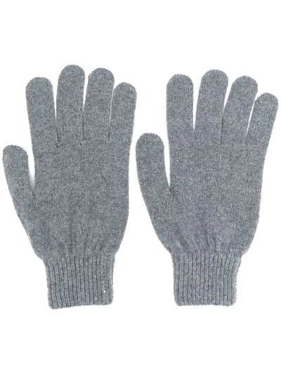 Shop Paul Smith Fitted Knitted Gloves In Grey
