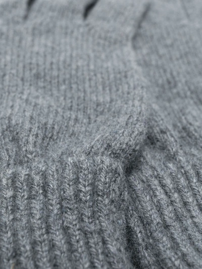 Shop Paul Smith Fitted Knitted Gloves In Grey