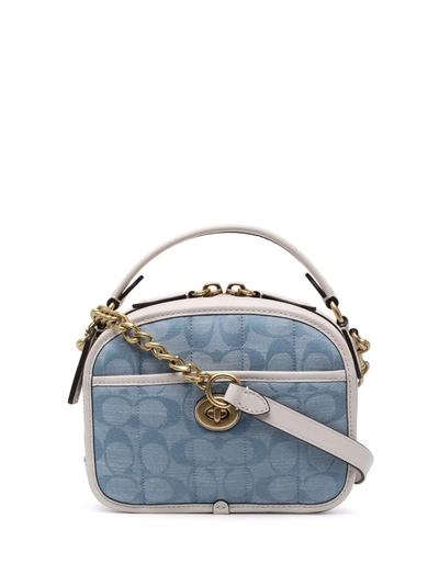 Shop Coach Lunchbox Top-handle Bag In Blau