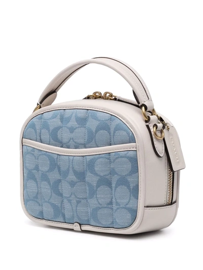 Shop Coach Lunchbox Top-handle Bag In Blau