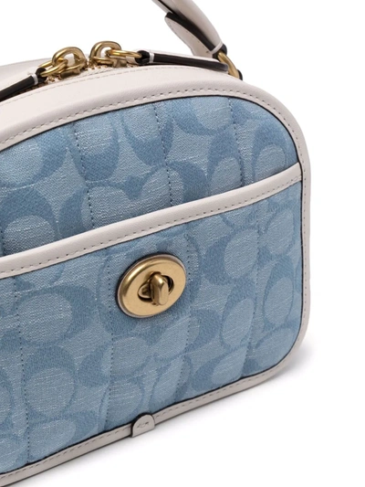 Shop Coach Lunchbox Top-handle Bag In Blau