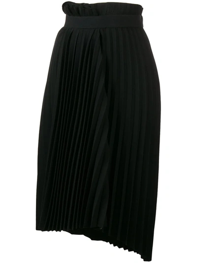 Shop Balenciaga Fancy Pleated Asymmetric Skirt In Black