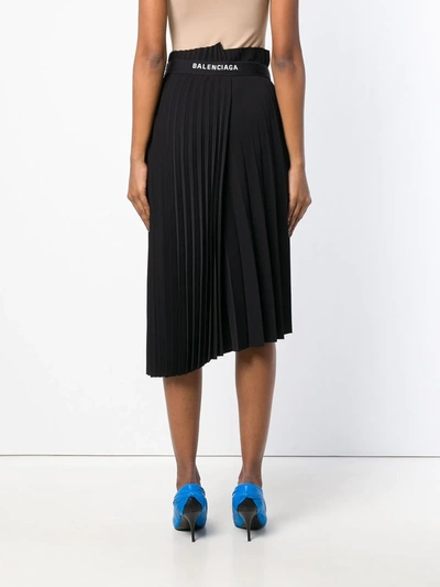 Shop Balenciaga Fancy Pleated Asymmetric Skirt In Black