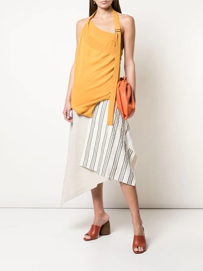 Shop Monse Patchwork Asymmetric Skirt In Neutrals