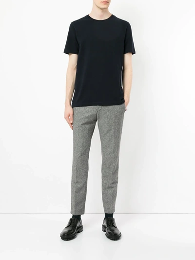 Shop Thom Browne Stripe-detail Cotton T-shirt In Blue