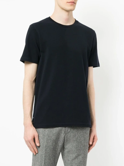 Shop Thom Browne Stripe-detail Cotton T-shirt In Blue