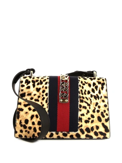 Pre-owned Gucci 2010s Sylvie Leopard-print Shoulder Bag In Neutrals