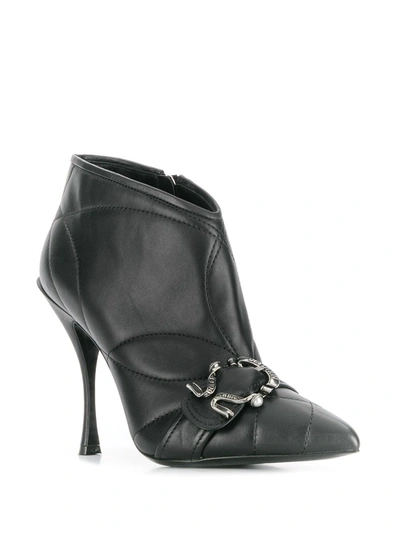 Shop Dolce & Gabbana Quilted Buckled Leather Booties In Black