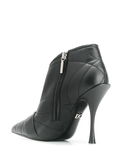 Shop Dolce & Gabbana Quilted Buckled Leather Booties In Black