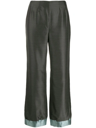Pre-owned Giorgio Armani 1990's Loose Bootcut Trousers In Grey