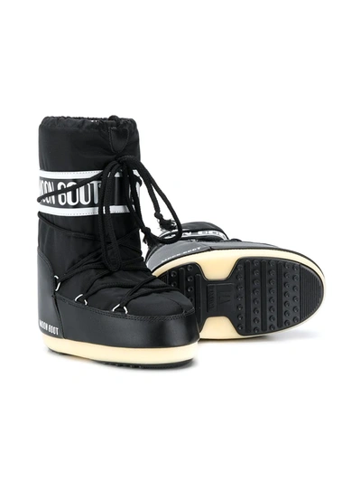 Shop Moon Boot Logo Print Snow Boots In Black