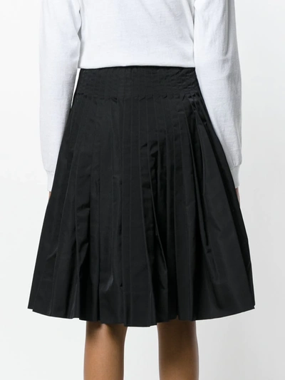 Pre-owned Saint Laurent Pleated Midi-skirt In Black