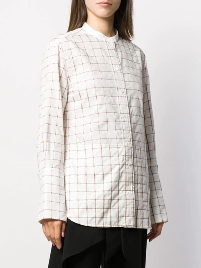 Shop Chloé Mandarin Collar Shirt In White