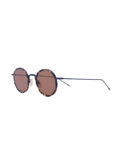 Shop Thom Browne Tbs906 Sunglasses In Black