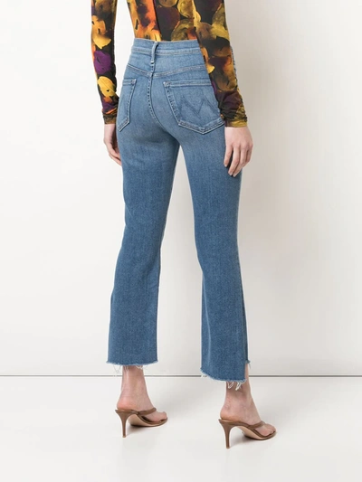 Shop Mother Mid-rise Cropped Jeans In Blue