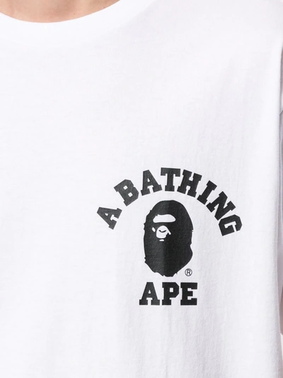Shop Bape Space Camo College Printed T-shirt In White
