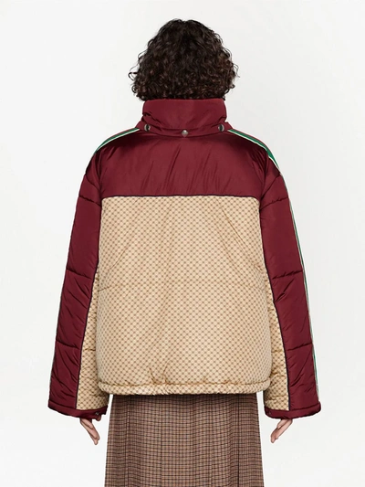 Shop Gucci Interlocking G-print Puffer Jacket In Nude