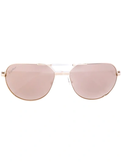 Shop Cartier Must De  Pilot-frame Sunglasses In Neutrals