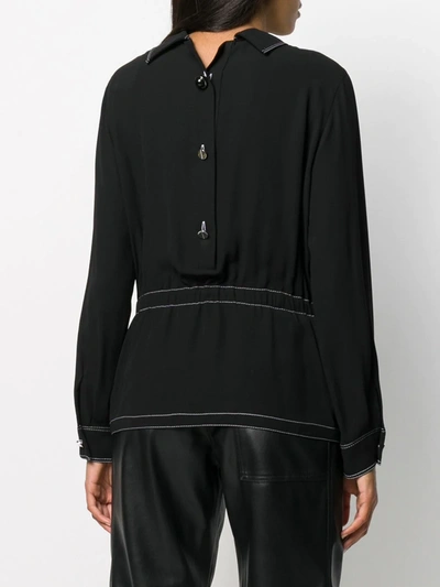 Shop Marni Peplum Hem Blouse In Black