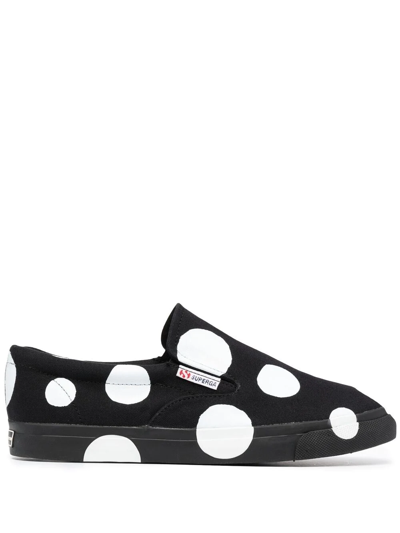 Shop 10 Corso Como X Superga Dot Print Slip-on Sneakers In Black