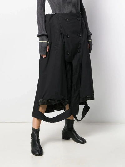 Shop Maison Margiela Deconstructed Long Skirt In Black