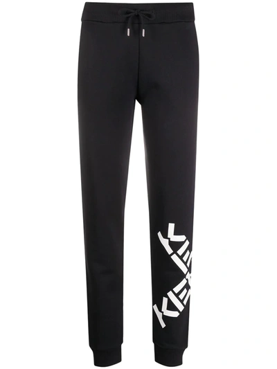 Shop Kenzo Logo Printed Joggers In Black