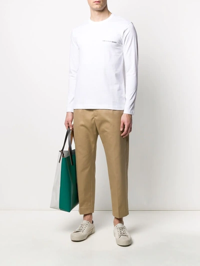 Comme Des Garçons Shirt Comme Des Garcons Shirt Long-sleeved T-shirt With Logo Print In White