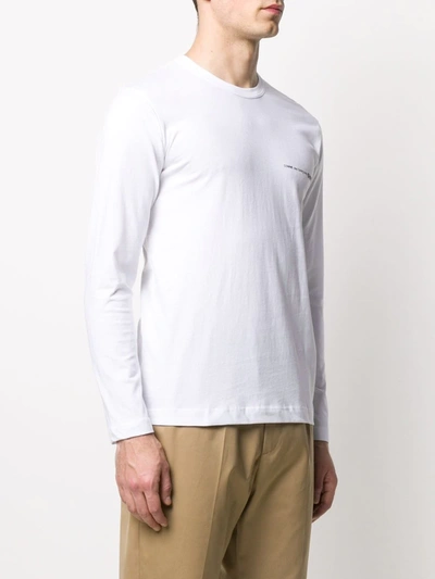 Comme Des Garçons Shirt Comme Des Garcons Shirt Long-sleeved T-shirt With Logo Print In White