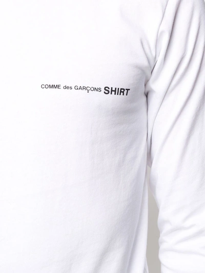 Shop Comme Des Garçons Shirt Printed Logo Long-sleeve T-shirt In White