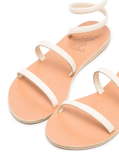 Ancient Greek Sandals Neutral Ofis Ankle Wrap Leather Sandals In Neutrals