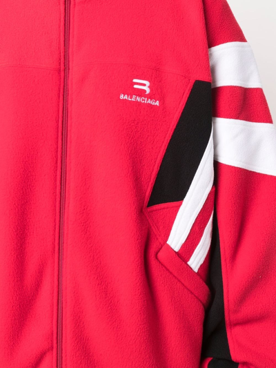 Balenciaga Sporty B Embroidered-logo Track Jacket In Red | ModeSens