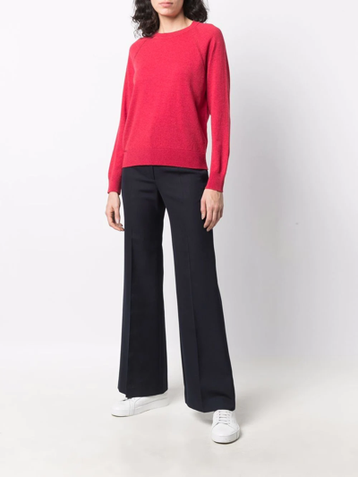 Shop Barrie Fine-knit Cashmere Jumper In Red