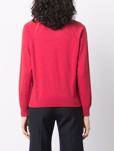 Shop Barrie Fine-knit Cashmere Jumper In Red