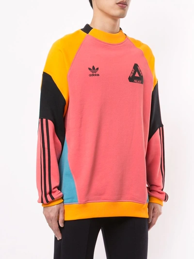 Palace Crew Neck Sweatshirt In Pink | ModeSens