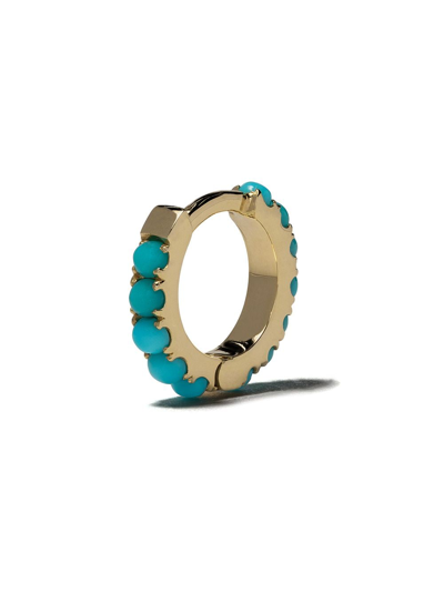 White Bird 18kt Gold Turquoise Ismène Hoop Single Earring In Gold