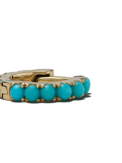 White Bird 18kt Gold Turquoise Ismène Hoop Single Earring In Gold