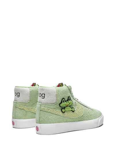 Shop Nike X Frog Skateboards Sb Zoom Blazer Mid Qs Sneakers In Green
